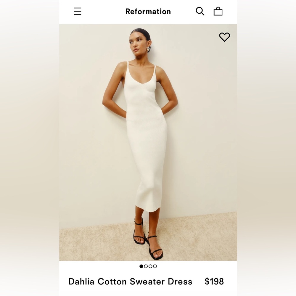 Reformation Dahlia Cotton Knit Dress - Never Worn, Tags On